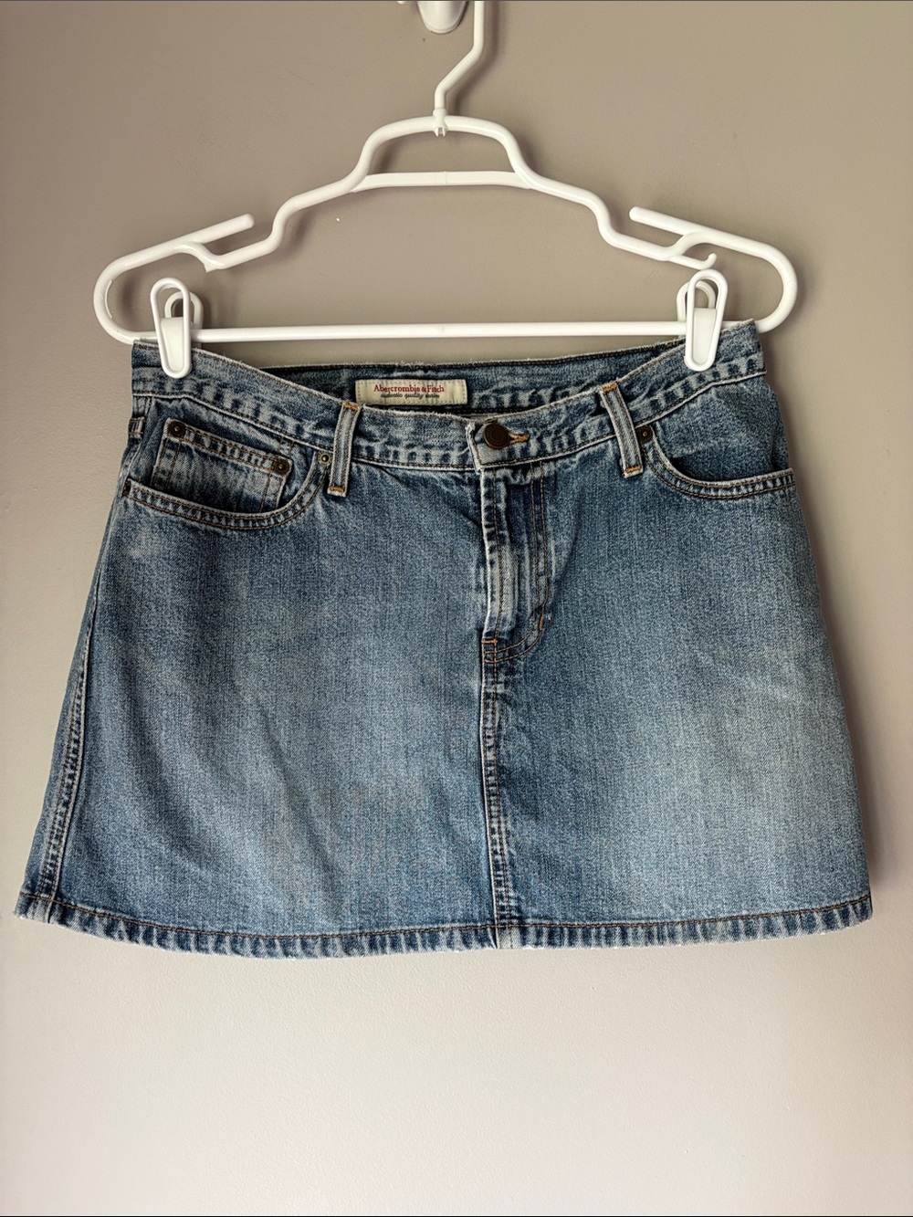 Abercrombie & Fitch Vintage Y2K 90’s Lowrise Hip Hugger Denim Micro Mini Skirt